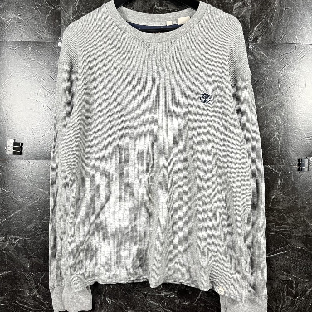 Timberland Men's Grey Thermal Waffle Sleeve Shirt 2XL